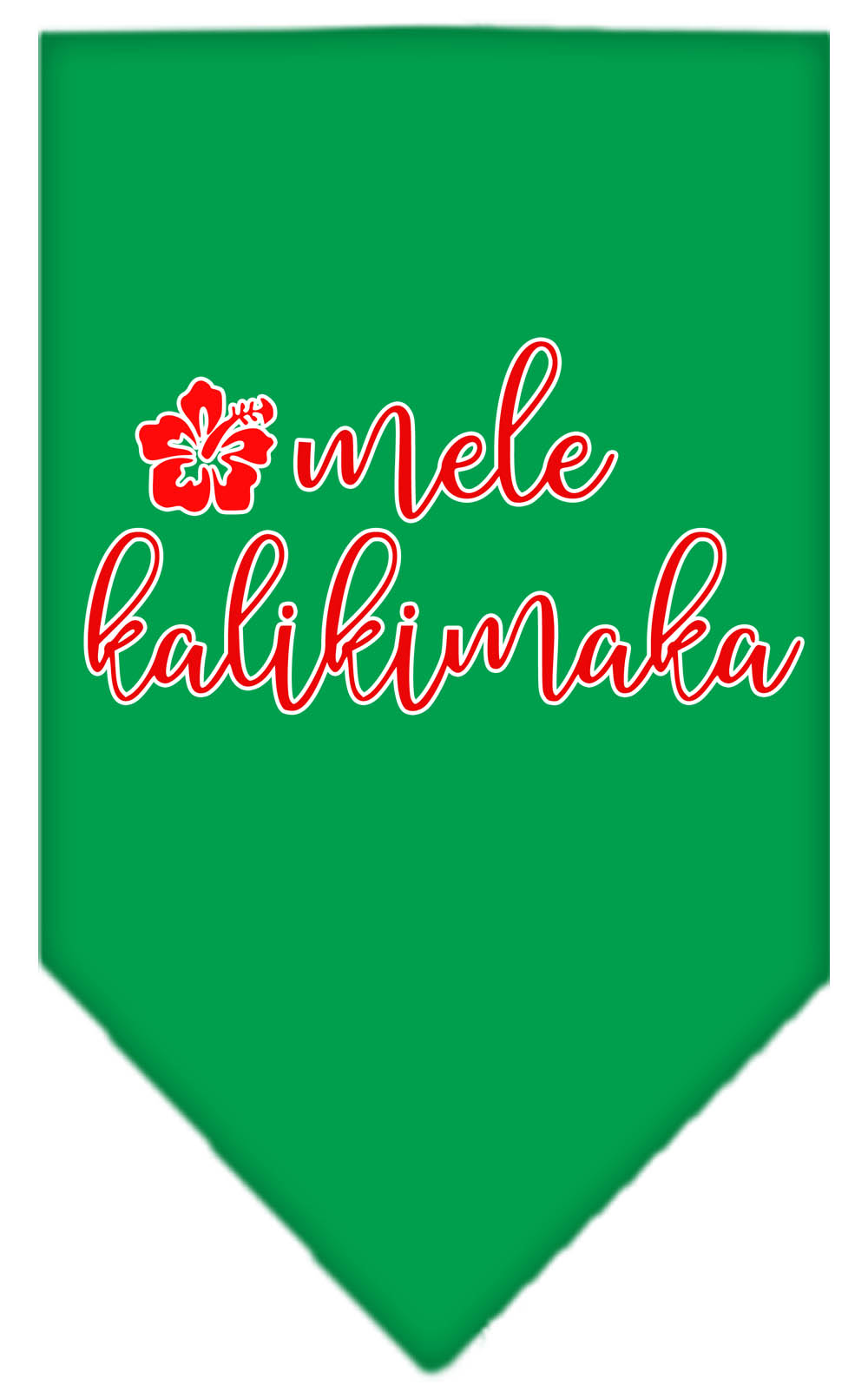 Mele Kalikimaka Screen Print Bandana Emerald Green Small